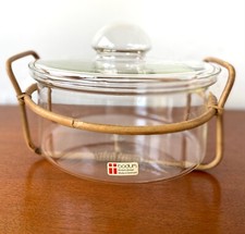 légumier en verre & support en rotin Bodum Danemark 