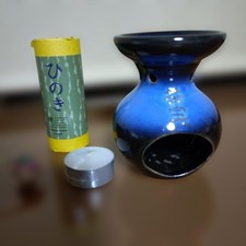 Ensemble brûleur d'encens thé Chabou, bougie d'aromathérapie Hinoki émail...