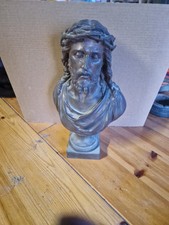 BUSTE CHRIST A LA COURONNE D'ÉPINES SCULPTURE CUIVRE ANCIEN SIGNÉ BULIO