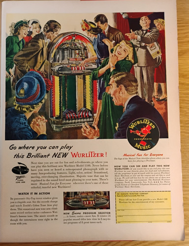 1947 wurlitzer promo - wurlitzer, ad