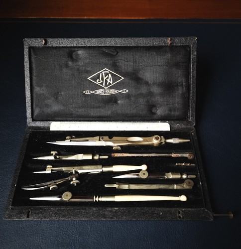 Ancien coffret compas jfa - ancien,
