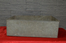 Ancien bac ou auge en zinc avec poignées latérales de transport (A détourner)