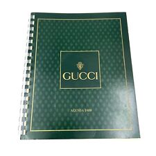 Agenda Vintage Gucci 1989 Verte À Anneaux A4 Blanche Bloc-Notes