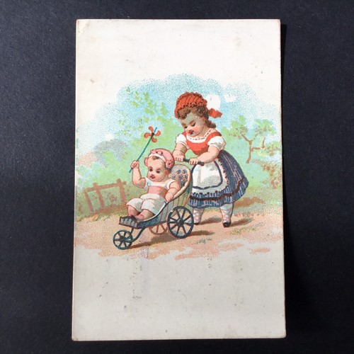 Petit chromo 1880 poussette - chromo,