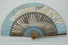 Ventilateur Sensu peint à la main japonais vintage-ancien original du Japon...