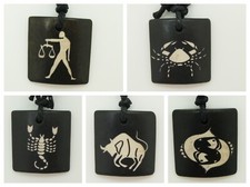 Pendentif signe horoscope zodiaque 28mm marron collier modèle au choix bijoux