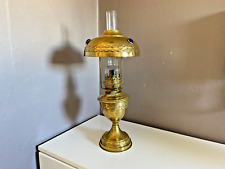Lampe à Pétrole Parisienne Ancienne En Laiton Art Déco 45 cm
