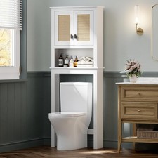 White farmhouse over toilet - white,