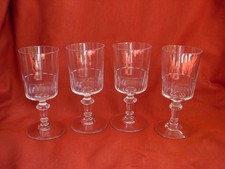 PORTIEUX, MIRABEAU,SERIE DE 4 VERRES A EAU EN VERRE,15,7 CM, DEBUT XXème.