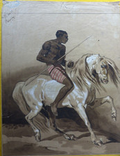 DESSIN ANCIEN XIXème CAVALIER