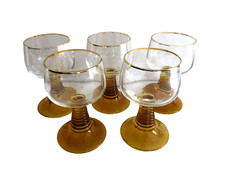 Lot de 5 verres ambre  design