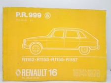 catalogue pièces détachées document guide Renault 16 R16 revue technique livre