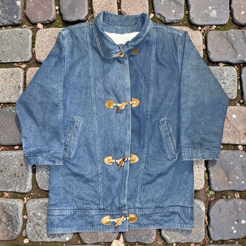 Vintage 90s denim duffle coat - 90s,