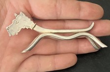 porte couteaux animaux Chien Scottish métal argenté