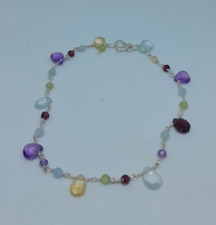 bracelet en argent 925 sterling et gemmes précieuses création unique