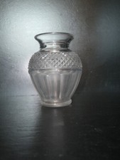 Rase ancien vase cristal taillé diamant Saint ST Louis modèle Trianon 15,3 cm