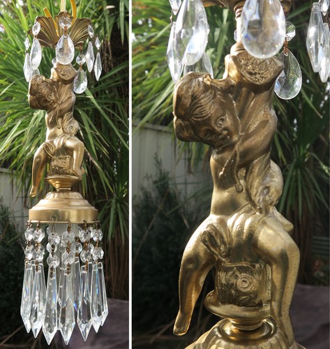 Cherub lamp chandelier - cherub, crystal