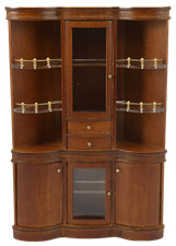 Meuble De Bar D'Angle En Noyer Pour Poupées Miniature JBM