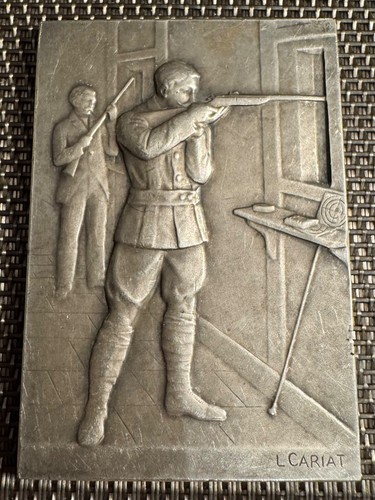 Medaille plaque tir signée - plaque,