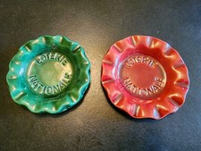 Paire Céramique Loterie Nationale Publicitaire 1960  Jeu Bar  Loto