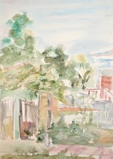 Impressionnisme peinture aquarelle vintage paysage