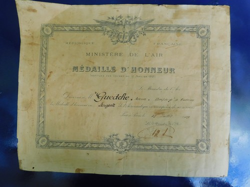 Diplome medaille honneur de - medaille,