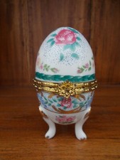 OEUF EN PORCELAINE BOITE A BIJOUX VINTAGE