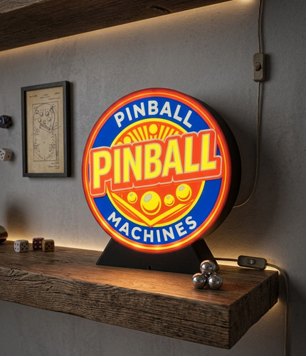 Enseigne pinball lumineuse - pinball,