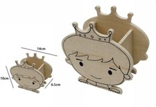 Porte-Stylo Récipient à Crayons en Bois Naturel Découpage Prince Dfh