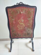 Pare Feu Napoleon III Bois Noirci Style Louis Xvi Tapisserie A Restaurer