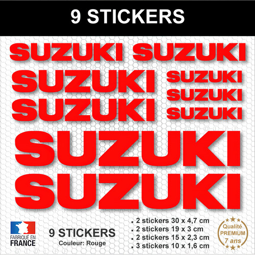 Stickers suzuki rouge - 9,