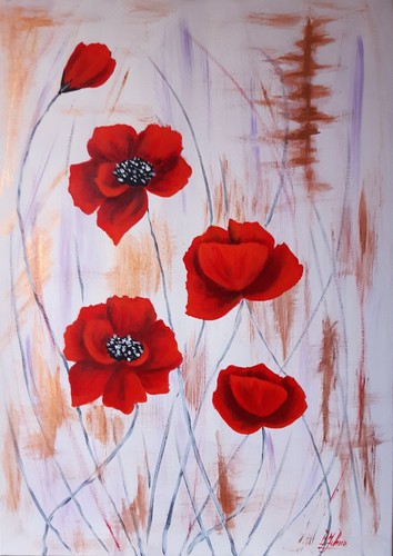 Tableau original coquelicot