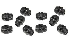 LOT DE 10 STOP CORDON TETE DE MORT NOIR BOULES D'ARRETS SKULL STOPPER