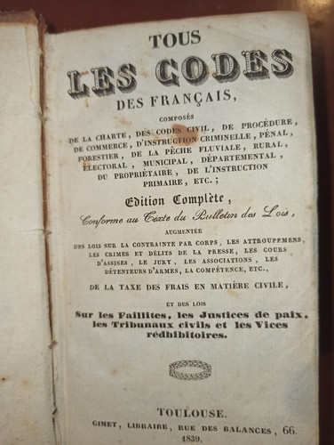 Livre ancien tous les codes - .tous,