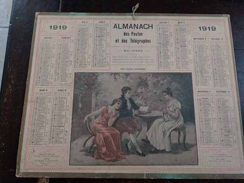 Calendrier des postes ancien - calendrier,