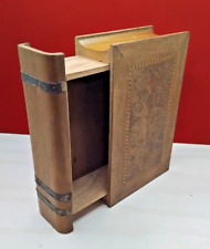 Boite en bois ancienne - Faux livre - Pour dissimulation bijoux et trésors