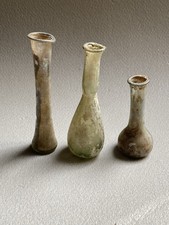 3x Fiole Verre Romain Antique