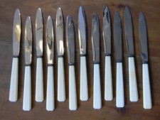 Argent Couteaux Dessert Viroles Argent Lames Inox Nogent Manches en Os