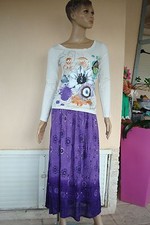 JUPE LONGUE  DEGRADE DE PARME & VIOLET TAILLE ELASTIQUEE T 42/44 /46 NEUVE