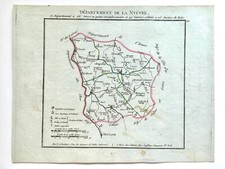 CARTE DÉPARTEMENT NIÈVRE CHANLAIRE BE 1802 