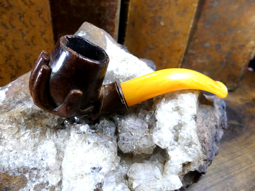 Pipe bois sculpté motif - pipe, en