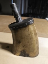 Poire à Poudre en Corne Aplati 1ère Guerre Mondiale