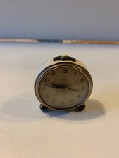 Tiny Vintage 1940s Alarm Clock JUNGHANS German Chrome Table Desk Clock 