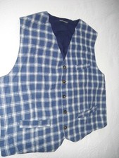 GILET DE COSTUME SANS MANCHE  CELIO CITYWEAR  COTON BLEU CARREAUX DOUBLE