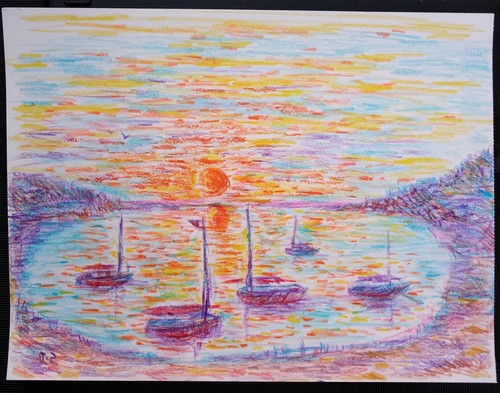 Tableau aquarelle marine