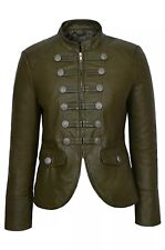 Veste Militaire En Cuir Vert