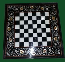 18 " Noir Marbre Jeu D'Échecs