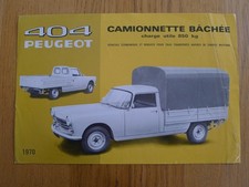 CATALOGUE PEUGEOT  404  CAMIONNETTE  BACHEE DE 1970  .