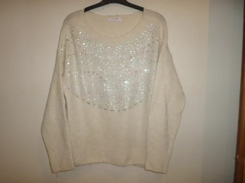Superbe pull long - long, perles