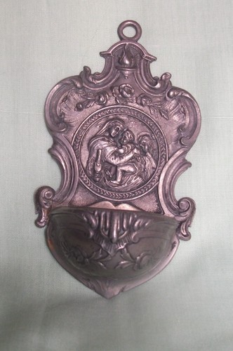 Benitier etain vierge marie - vierge,